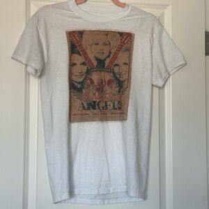 White Graphic Tee with Vintage Honky Tonk Angels Poster Print